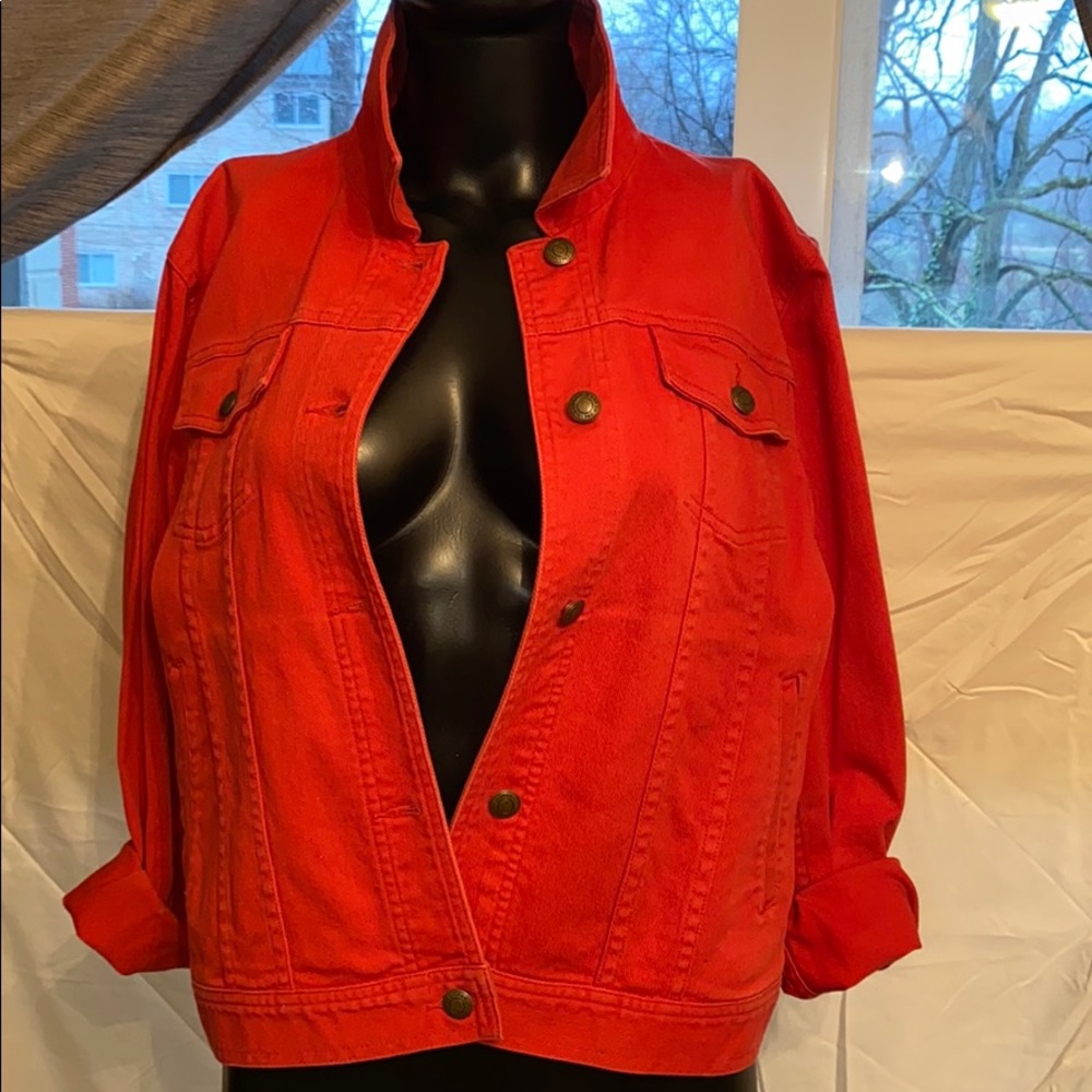 Burnt Orange/Red Polo Jean Jacket